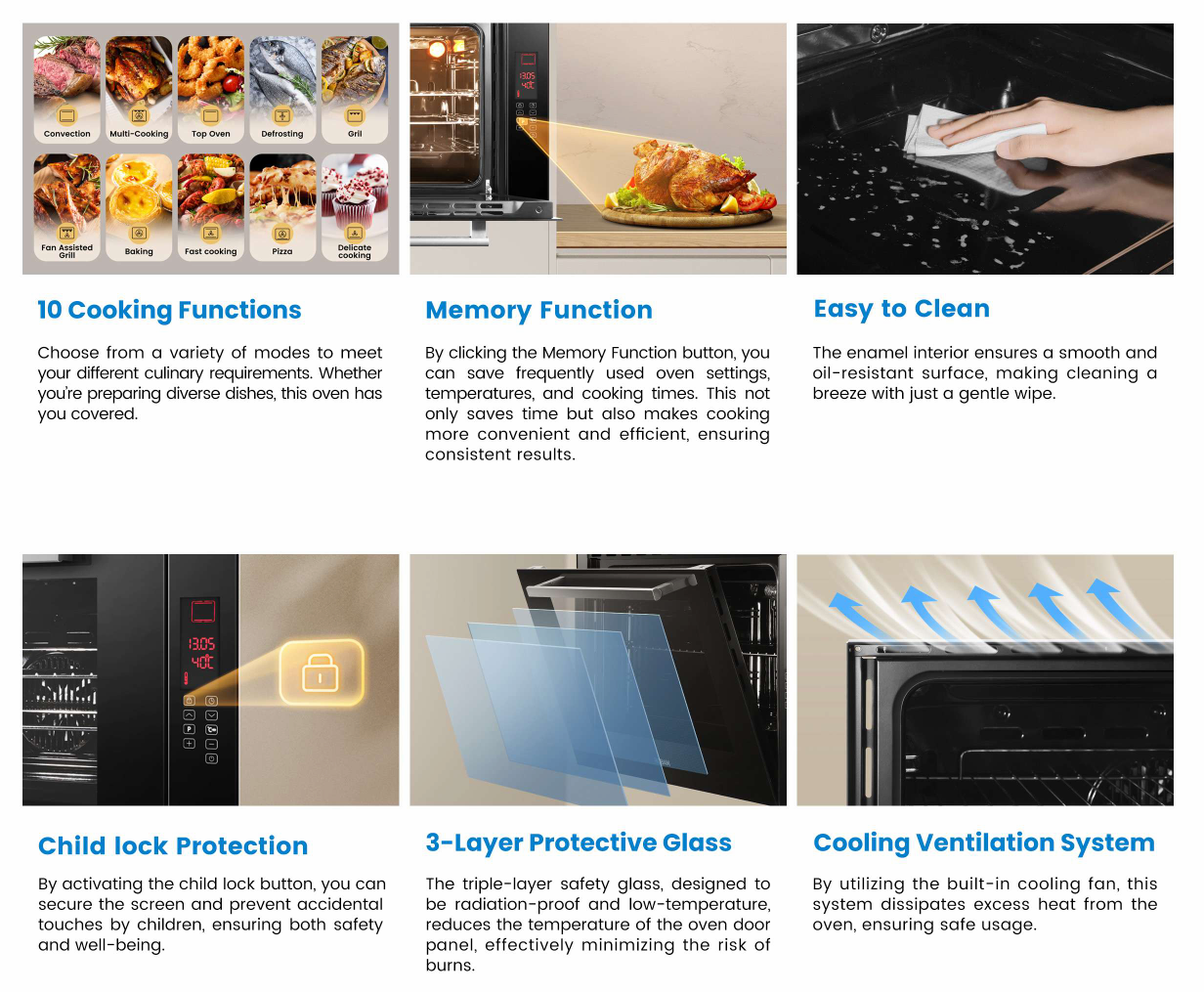 Multifunctional Oven | Model : RQ390 | Capacity - 105L | Touch Control Sensor | Memory Function | Width : 90cm