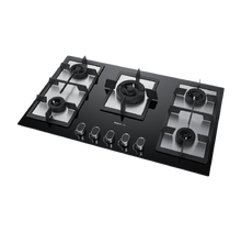 Load image into Gallery viewer, Premium Brass Burners Gas Hob | Model: B582 | Very Large Surface - Accommodates 5 Large Pans | Width: 90cm
