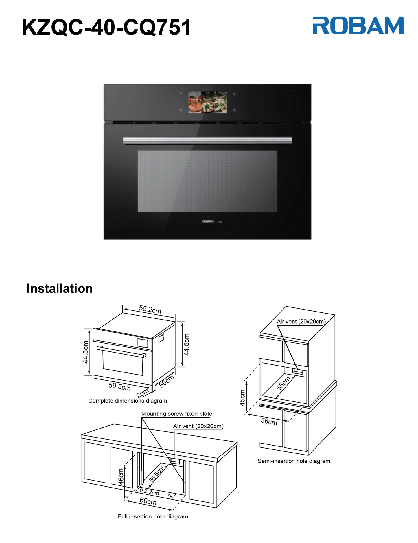 Combination Convection + Steam Oven | Built-in | Model: CQ751 | Width: 60cm