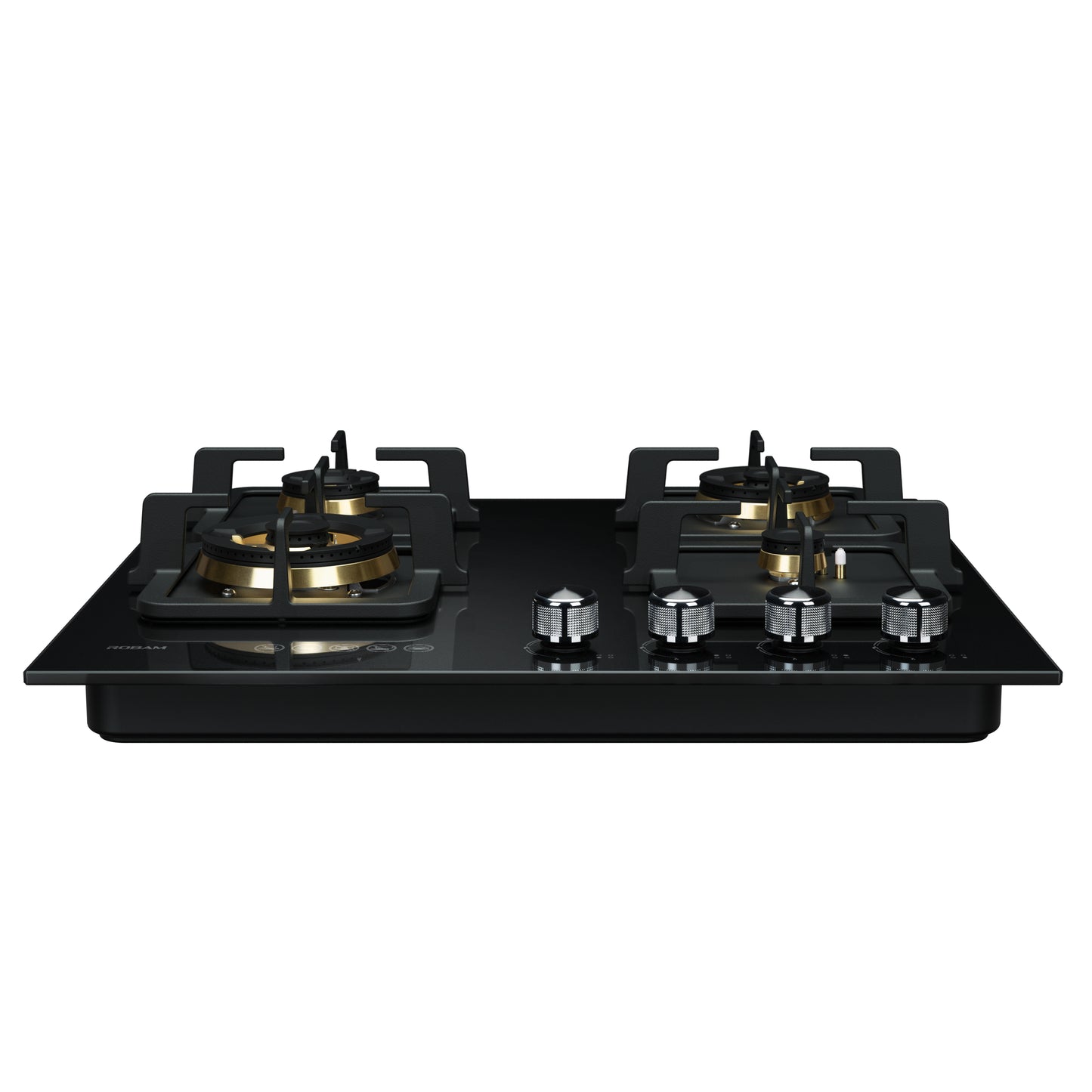 Black Gold Series | Model: B420 | Premium Brass Burners |Explosion Proof 8mm Black Glass | 60cm width