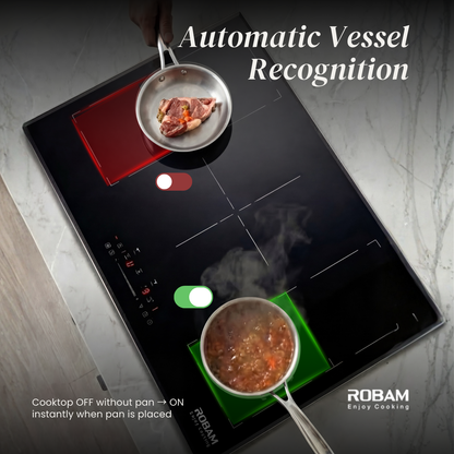High Power Induction Hob | Full Flexi Induction Zone | Model: JZD-9W6H50 | Pioneer Free Style Cooking | Automatic Power Off Protection | Width : 90cm