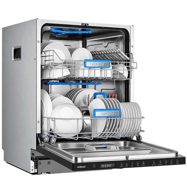 Robam W653 Built-In Dishwasher | Three-Layer Spray Arms | 14-Place Setting