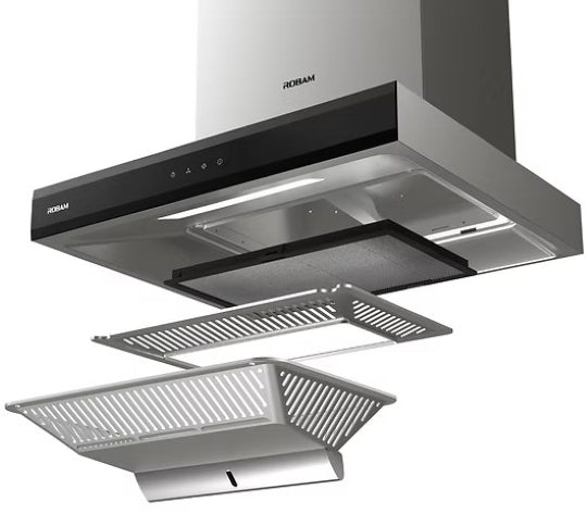 Range Hood | T-shaped type | Model: A8300 | 60cm | Airflow: 1200 m3/hr | Pressure: 450 Pa | Noise: < 56dB