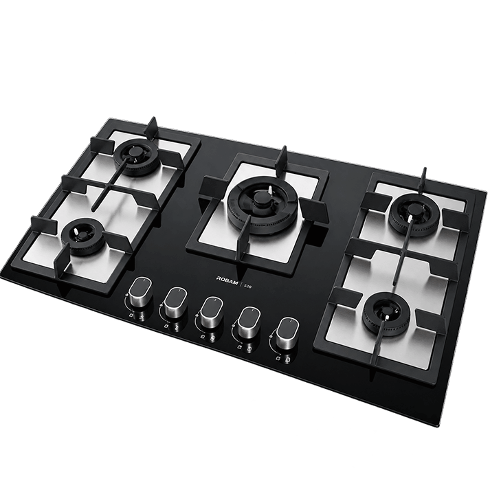 Premium Copper Burners Gas Hob | Model: B582 | Very Large Surface - Accommodates 5 Large Pans | Width: 90cm