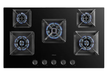 New Gas Hob| Perfect Cooking with Firecube Series | Model No: JZY-9B2H50 | Explosion Proof 8mm Black Glass | Width: 90cm