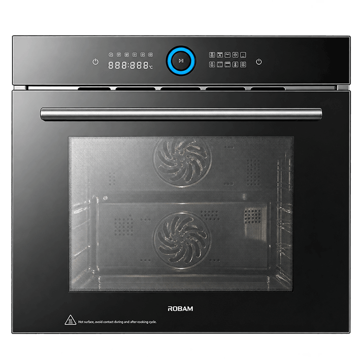 Professional Oven For Home | Model: RQ335 | Full Black Color Unit | Dual Fans | Dual Temperature In Same Cavity |  Width: 60cm