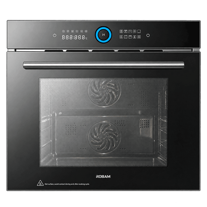 Professional Oven For Home | Model: RQ335 | Full Black Color Unit | Dual Fans | Dual Temperature In Same Cavity |  Width: 60cm