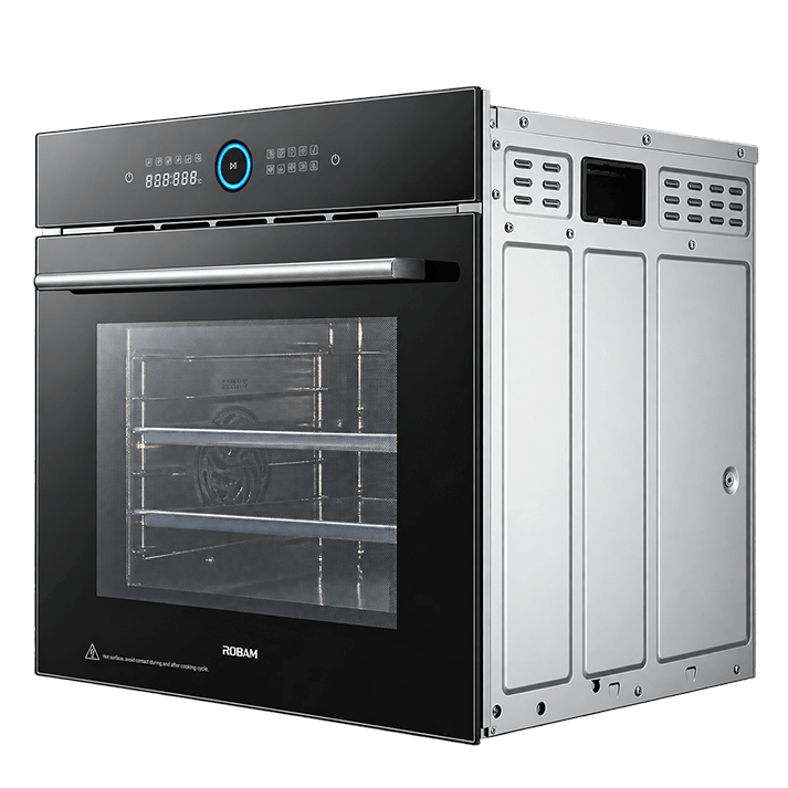 Professional Oven For Home | Model: RQ335 | Full Black Color Unit | Dual Fans | Dual Temperature In Same Cavity |  Width: 60cm