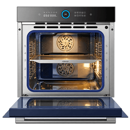 Professional Oven For Home | Model: RQ335 | Full Black Color Unit | Dual Fans | Dual Temperature In Same Cavity |  Width: 60cm