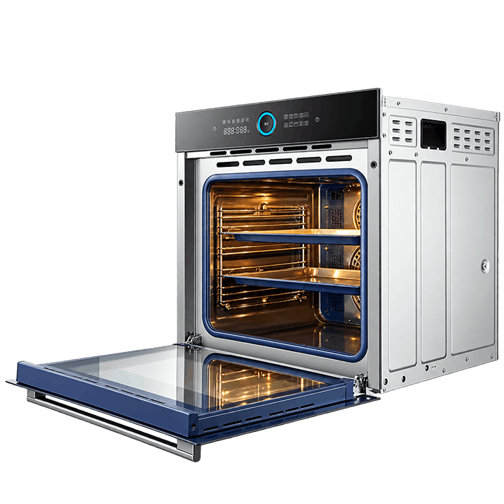 Professional Oven For Home | Model: RQ335 | Full Black Color Unit | Dual Fans | Dual Temperature In Same Cavity |  Width: 60cm
