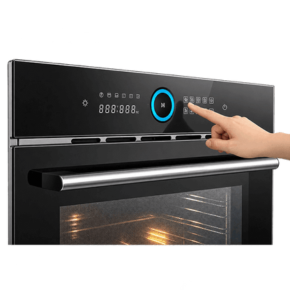 Professional Oven For Home | Model: RQ335 | Full Black Color Unit | Dual Fans | Dual Temperature In Same Cavity |  Width: 60cm