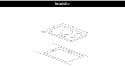 High Power Induction Hob | Full Flexi Induction Zone | Model: H50 | Pioneer Free Style Cooking | Automatic Power Off Protection | Width : 90cm