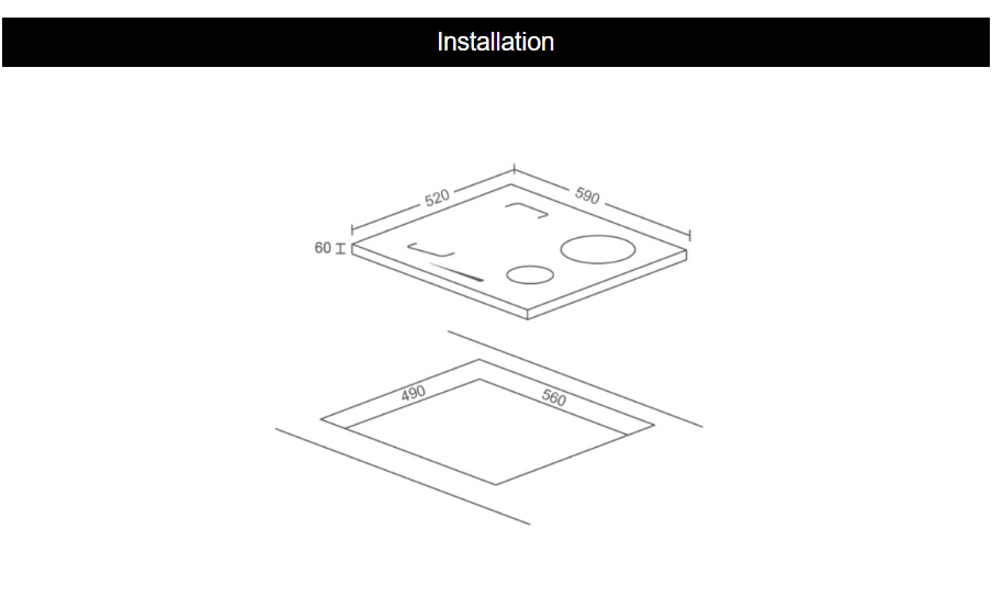 High Power Induction Hob | Flexi Induction Zone | Model: H40 | Pioneer Free Style Cooking | Automatic Power Off Protection | Width : 60cm