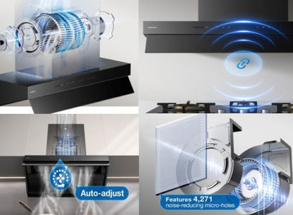 Robam Range Hood | Hurricane Technology |  Dual-Vent Series | Model: CXW-260-87H2S | 90cm | Airflow: 1620m3/hr | Pressure: 1300 Pa | Noise: < 47dB