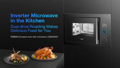 Compact Oven with Microwave | Model: CQ935 | Inverter Flat Bed Microwave | Dual Drive Roasting | 26L | Full Black Design