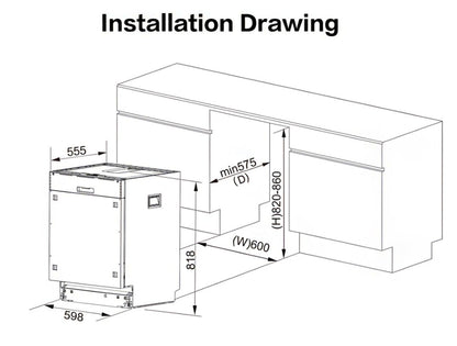 Robam Dishwasher | Built-In | Model: W653 | Dual ArmSpray | Capacity: 14sets