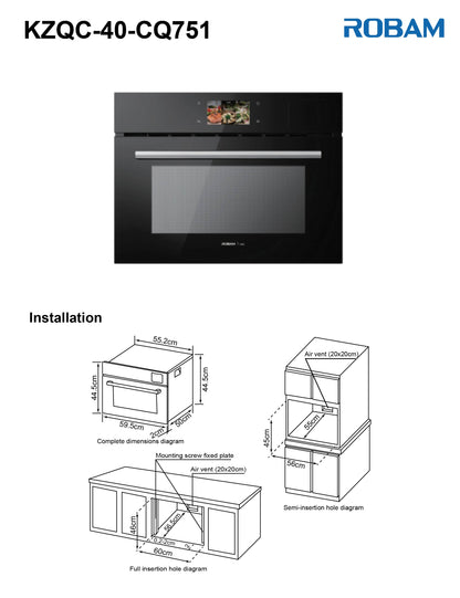 Combination Convection + Steam Oven | Built-in | Model: CQ751 | Width: 60cm