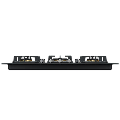 Black Gold Series | Model: B520 | High Power Brass Burners | Explosion Proof 8mm Black Glass | 90cm width